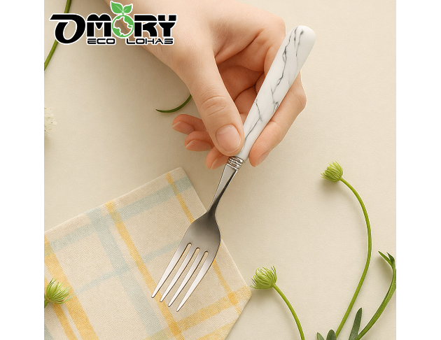 【OMORY】304簡約陶瓷柄餐叉