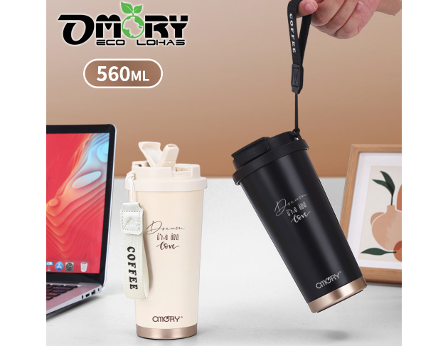 【OMORY】 316輕奢陶瓷塗層隨行杯560ML