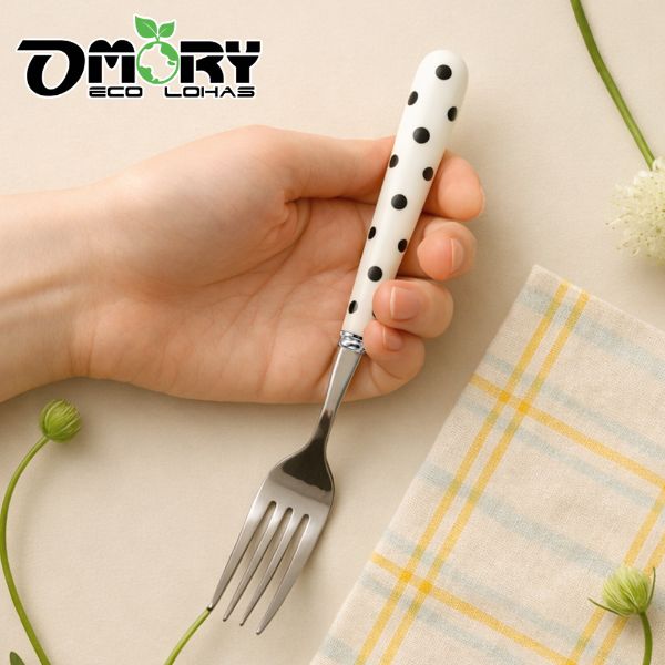 【OMORY】304簡約陶瓷柄餐叉