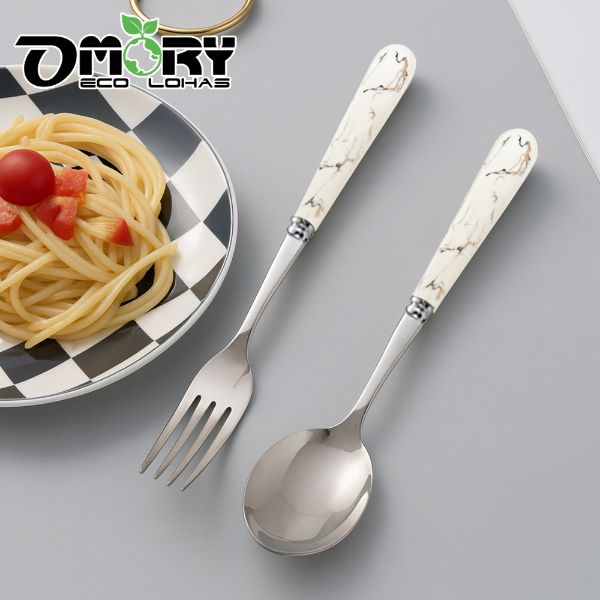 【OMORY】304簡約陶瓷柄餐匙