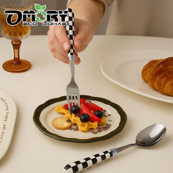 【OMORY】304簡約陶瓷柄餐匙