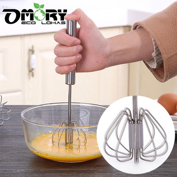 【OMORY】不鏽鋼半自動迴轉打蛋器