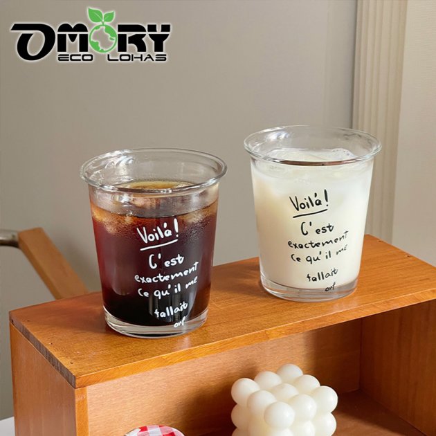 【OMORY】 吼答la~寬口潤緣玻璃杯/拿鐵杯/啤酒杯-(300ML)