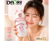 【OMORY】QQ小熊雙耳吸管玻璃瓶480ml｜高硼硅玻璃｜玻璃水瓶推薦