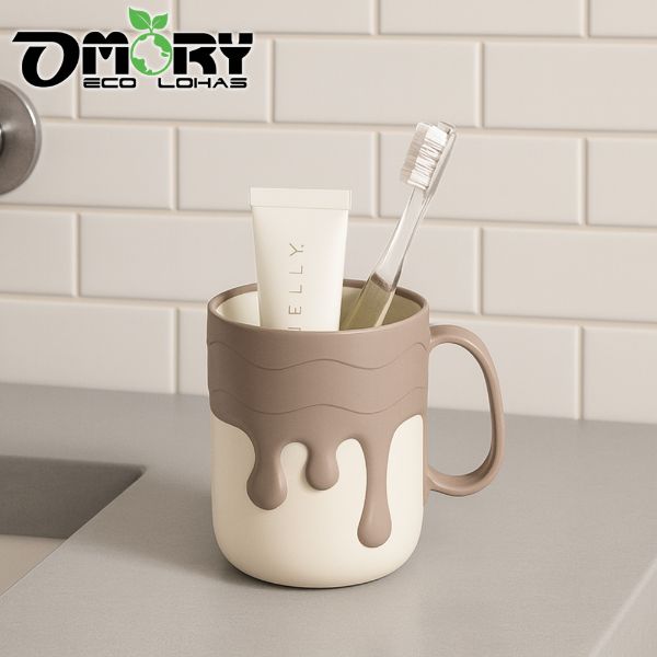 【OMORY】奶油風把手漱口杯