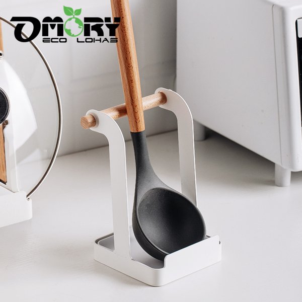 【OMORY】日式木柄直立式鍋蓋湯杓架