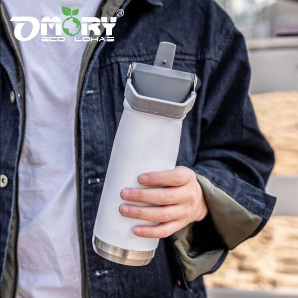 【OMORY】舒活不鏽鋼真空手提吸管瓶650ml