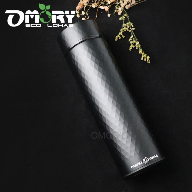 【OMORY】金鑽立體菱格紋不鏽鋼保冷/保溫瓶500ML